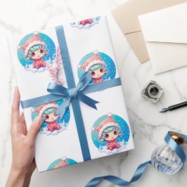 Little Girl Elf Xmas Magic Geschenkpapier