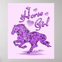 Little Girl Horse Poster