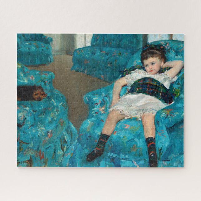 Little Girl in einem blauen Sessel von Mary Cassat (Horizontal)
