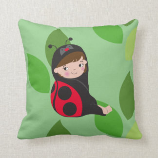 LIttle Girl in Red Ladybug Kostüm Kissen