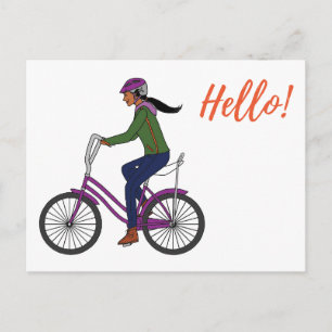 Little Girl Lila Bike Postkarte