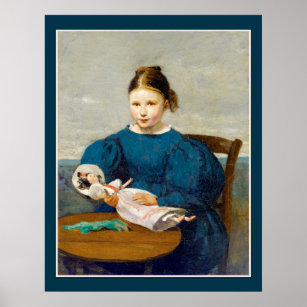 Little Girl mit Puppe von Corot Poster