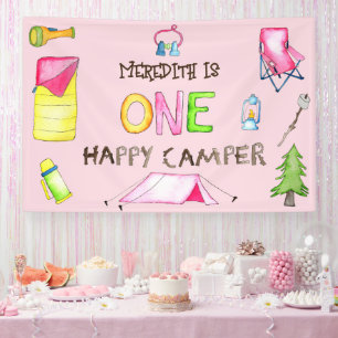 Little Girl One Happy Camper Erste Geburtstagspart Banner