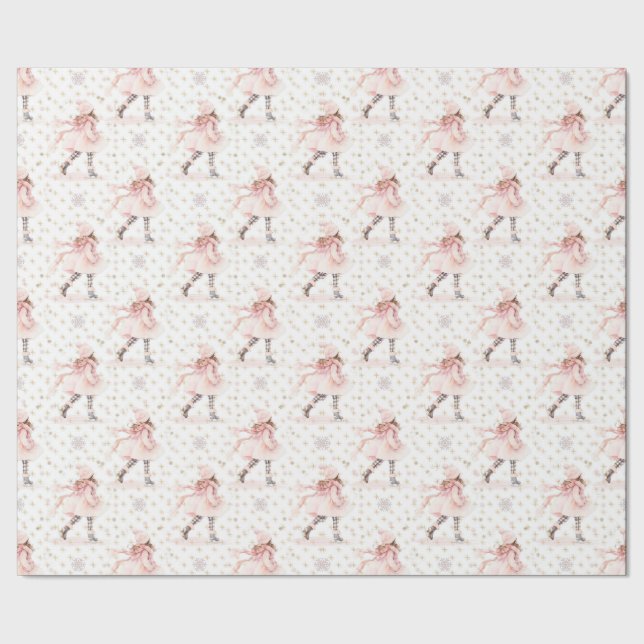 Little Girl Pink Weihnachten Geschenkpapier (Saum)