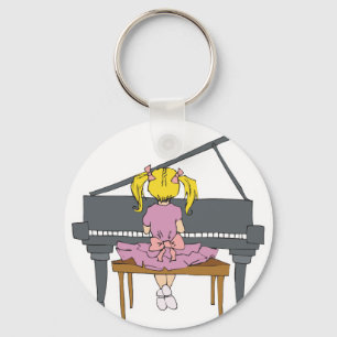 little girl playing piano schlüsselanhänger