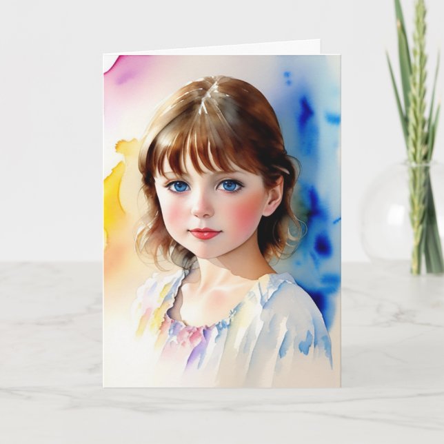 Little Girl Portrait Karte (Vorderseite)