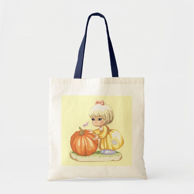 Little Girl & Pumpkin Budget Tasche (Vorne)