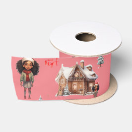 Little Girl Weihnachtsfeiertag Satinband