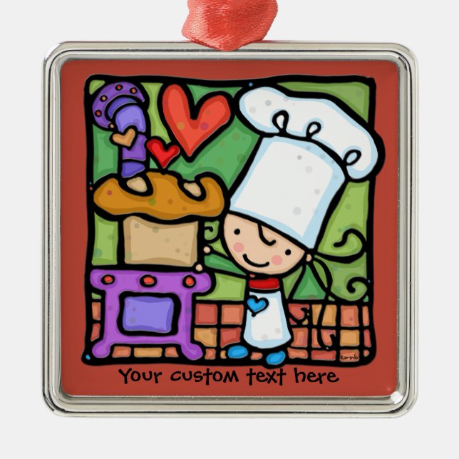 Little Girlie Lieben zum Backen von Brot DK RUST Ornament Aus Metall (Vorne)