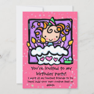 Little Girlie niedliche Geburtstag Party Einladung