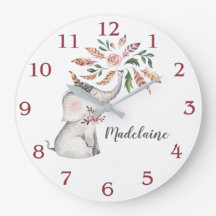 Little Girl's Boho Pink Gray Baby Elephant