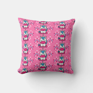 Little Girls Pink Unicorn Pony Kissen