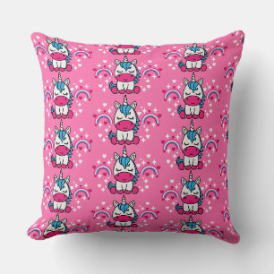 Little Girls Pink Unicorn Pony Kissen