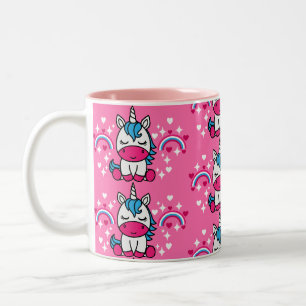 Little Girls Pink Unicorn Pony Zweifarbige Tasse