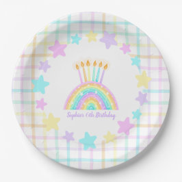Little Girl's Rainbow Birthday Party Pappteller