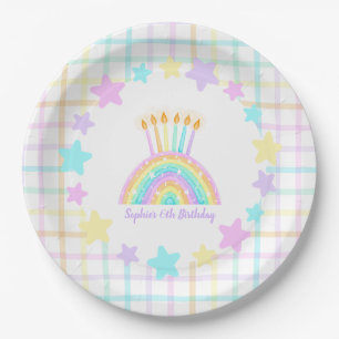 Little Girl's Rainbow Birthday Party Pappteller