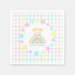 Little Girl's Rainbow Birthday Party Serviette