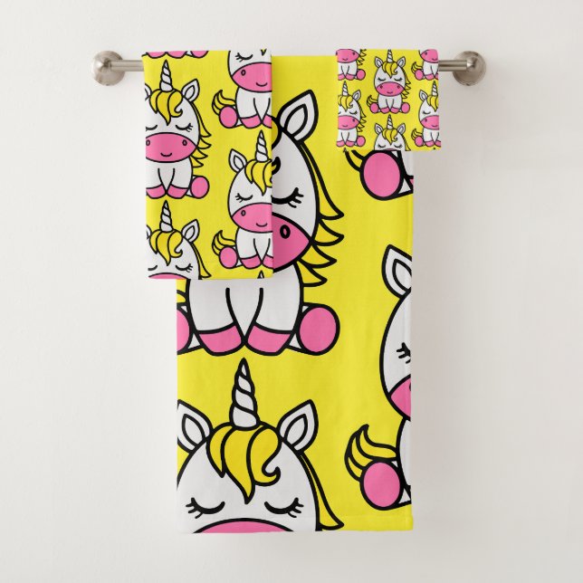 Little Girls Unicorn Pony Badhandtuch Set (Insitu)