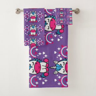 Little Girls Unicorn Pony Badhandtuch Set