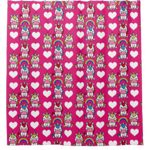 Little Girls Unicorn Pony Duschvorhang