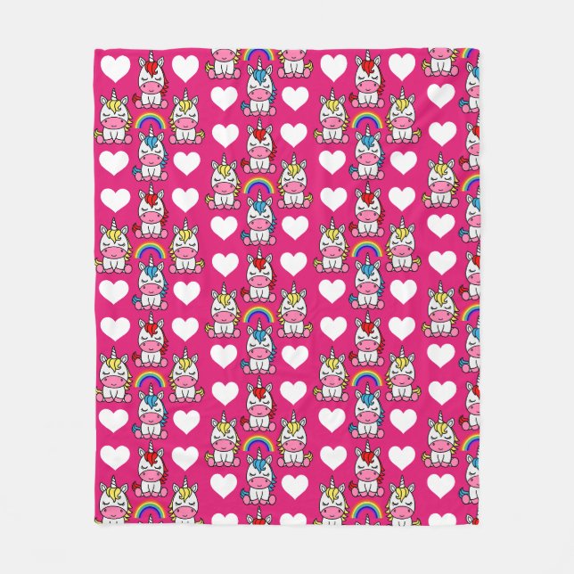 Little Girls Unicorn Pony Fleecedecke (Vorderseite)