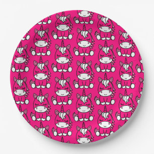 Little Girls Unicorn Pony Pappteller
