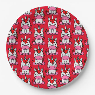 Little Girls Unicorn Pony Pappteller