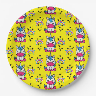 Little Girls Unicorn Pony Pappteller