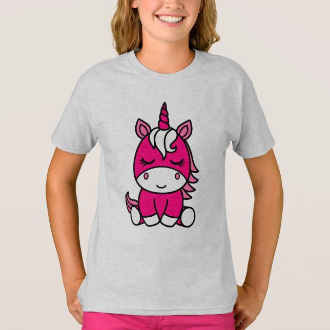 Little Girls Unicorn Pony T-Shirt (Vorderseite)