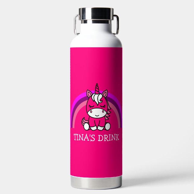 Little Girls Unicorn Pony Trinkflasche (Vorderseite)