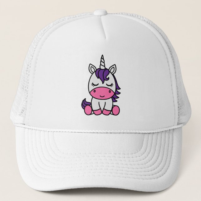 Little Girls Unicorn Pony Truckerkappe (Vorderseite)
