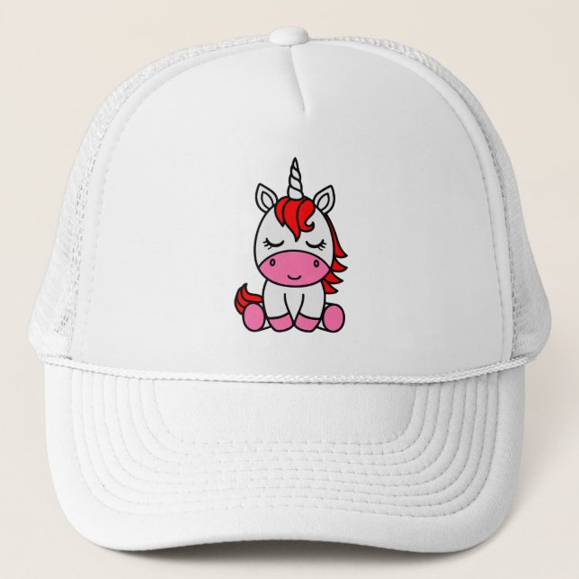 Little Girls Unicorn Pony Truckerkappe (Vorderseite)