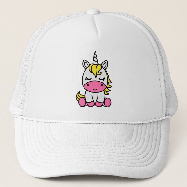 Little Girls Unicorn Pony Truckerkappe (Vorderseite)