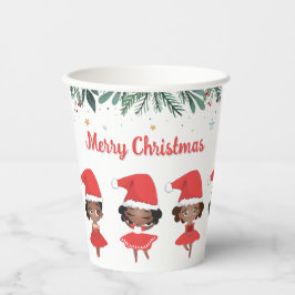 Little Girls Weihnachtszeit Weihnachtsmannmütze Ba Pappbecher