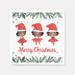 Little Girls Weihnachtszeit Weihnachtsmannmütze Ba Serviette
