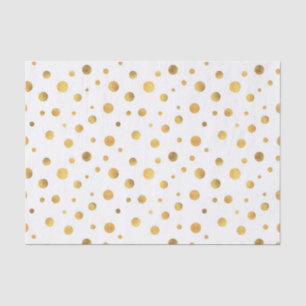 Little Gold Circles on White Elegante Tissue Seidenpapier