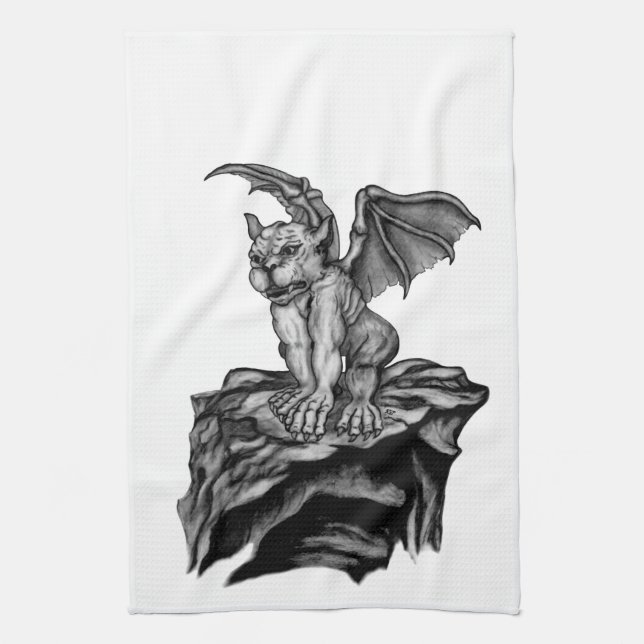 Little Golem Gargoyle Geschirrtuch (Vertikal)