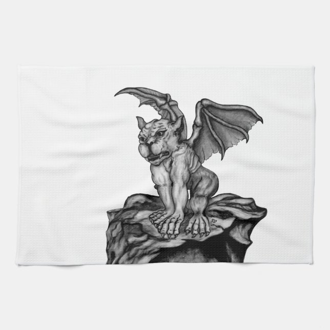 Little Golem Gargoyle Geschirrtuch (Horizontal)