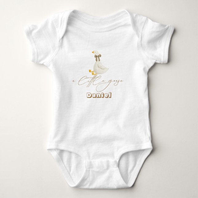 Little Goose Typography Baby Name   Strampler (Vorderseite)