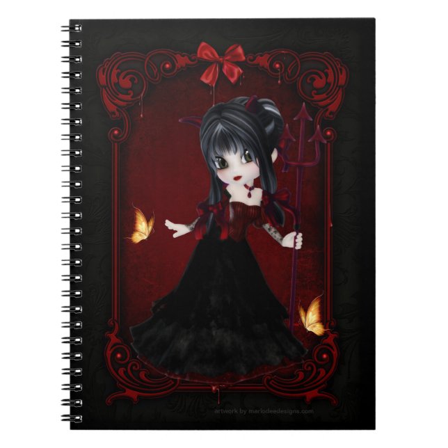 Little Goth Devil Girl Design 1 Note Book Notizblock (Vorderseite)