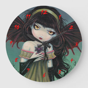 Little Gothic Vampire Fairy Niedlich Clock Große Wanduhr