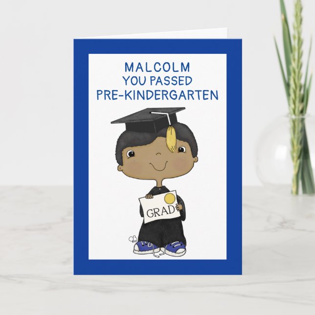 Little Graduate Boy Dark Skin Karte (Vorderseite)