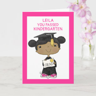 Little Graduate Girl Dark Skin Karte