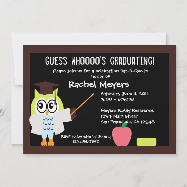 Little Graduate Owl Einladung (Vorderseite)