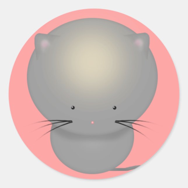 Little Gray Kitten Stickers (Vorderseite)