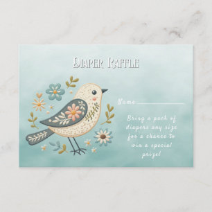 Little Green Bird Floral Baby Dusche Begleitkarte