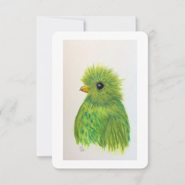 Little Green Bird Grußkarte Dankeskarte (Vorderseite)