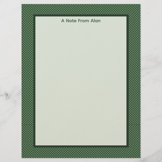 Little Green Diamonds Stationery Paper Briefbogen (Vorderseite)