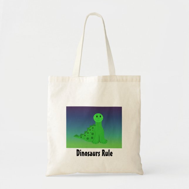 Little Green  Dinosaur Tragetasche (Vorne)