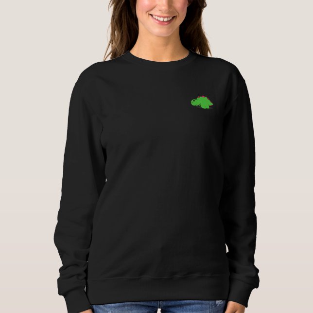 Little Green Dinosaurier Stegosaurus Sweatshirt (Vorderseite)